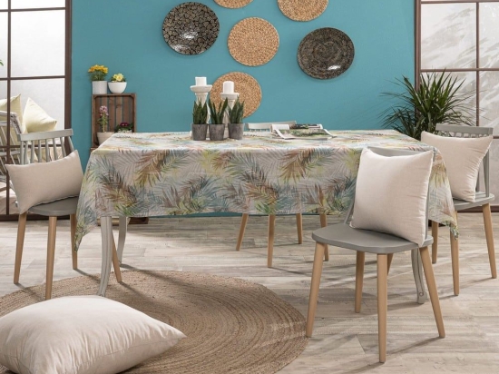 Τραπεζομάντηλο Arousa Beige-Green Teoran 135X180cm Πολυέστερ