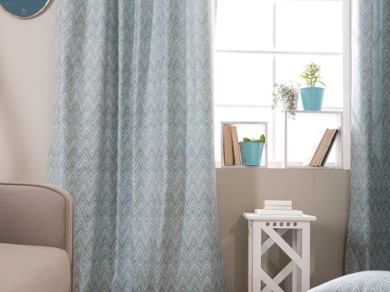 Κουρτίνα Rota 05 Blue Teoran 140X260 Ακρυλικό,Βαμβάκι, Polyester