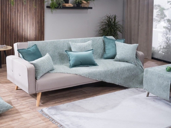 Ριχτάρι Brooklin 13 Mint Teoran Διθέσιο Ακρυλικό,Βαμβάκι, Polyester