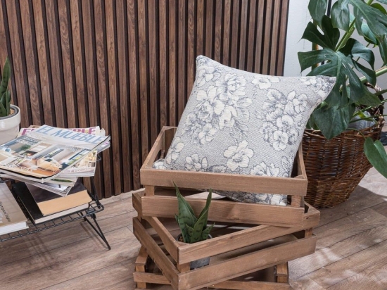 Μαξιλαροθήκη Διακοσμητική Florida 11 Grey Teoran 43X43 Ακρυλικό,Βαμβάκι, Polyester