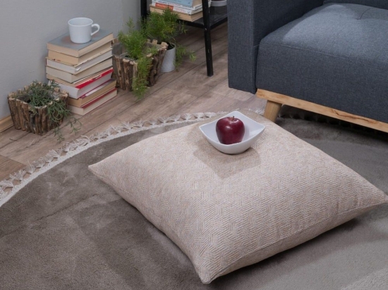 Μαξιλαροθήκη Διακοσμητική Δαπέδου Harlem 14 Somon-Grey Teoran 65Χ65 Ακρυλικό,Βαμβάκι, Polyester