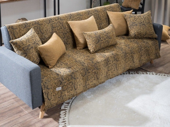 Ριχτάρι Malibu 08 Brown Teoran Τριθέσιο Ακρυλικό,Βαμβάκι, Polyester