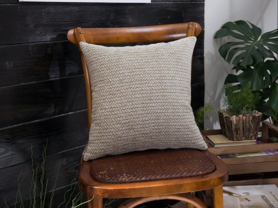 Μαξιλάρι Διακοσμητικό (Με Γέμιση) Melrose 07 Greige Teoran 43X43 Ακρυλικό,Βαμβάκι, Polyester