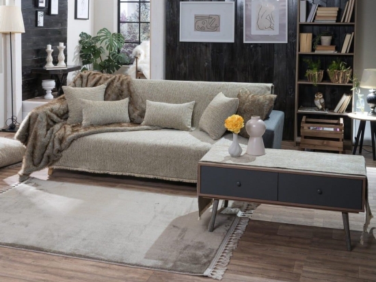Ριχτάρι Melrose 07 Greige Teoran Πολυθρόνα Ακρυλικό,Βαμβάκι, Polyester