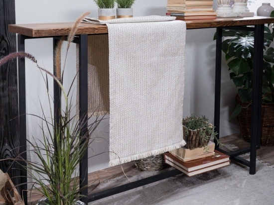 Τραβέρσα Melrose 01 Ecru Teoran 45X180 Ακρυλικό,Βαμβάκι, Polyester