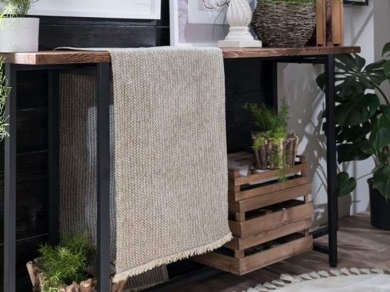 Τραβέρσα Melrose 07 Greige Teoran 45X180 Ακρυλικό,Βαμβάκι, Polyester