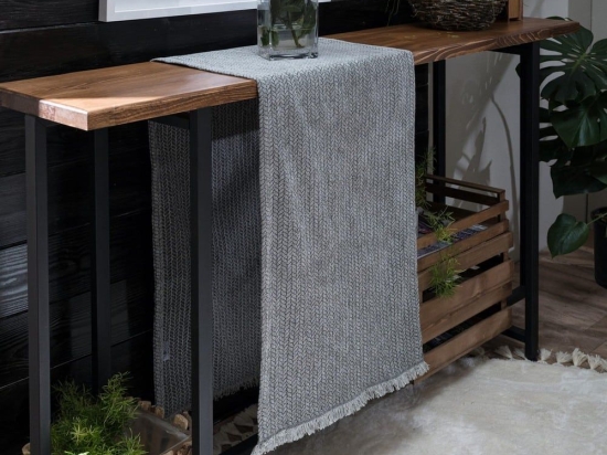 Τραβέρσα Melrose 11 Grey Teoran 45X180 Ακρυλικό,Βαμβάκι, Polyester