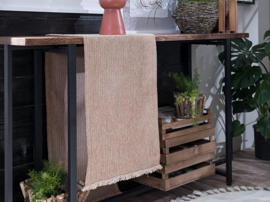 Τραβέρσα Melrose 14 Beige Teoran 45X180 Ακρυλικό,Βαμβάκι, Polyester