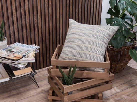 Μαξιλαροθήκη Διακοσμητική Jersey 07 Ecru-Grey Teoran 43X43 Ακρυλικό,Βαμβάκι, Polyester