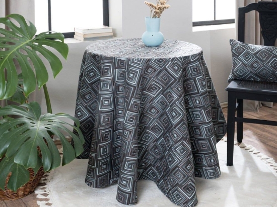 Ροτόντα Santos 04 Grey Teoran Διάμετρος 180cm Ακρυλικό,Βαμβάκι, Polyester