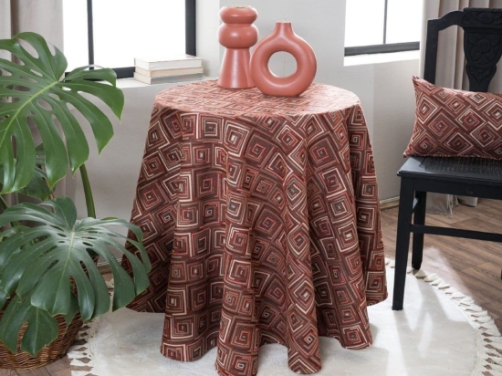Ροτόντα Santos 05 Terracotta Teoran Διάμετρος 180cm Ακρυλικό,Βαμβάκι, Polyester