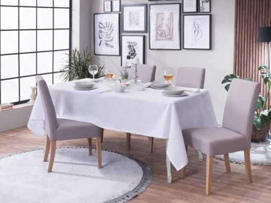 Τραπεζομάντηλο Saverne White Teoran 140X180 Βαμβάκι-Πολυέστερ
