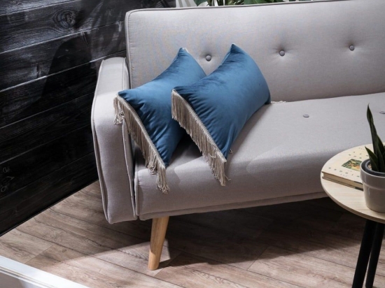 Μαξιλαροθήκη Διακοσμητική Velvet 04 Με Κρόσι Dark Blue Teoran 30X60 Polyacrylic