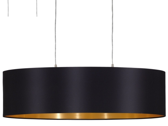 Φωτιστικό Οροφής Maserlo 31611 Black Eglo Μέταλλο,Ύφασμα