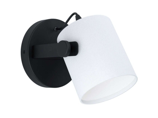 Φωτιστικό Τοίχου-Απλίκα 'Hornwood 1' 43427 Black-White Eglo Μέταλλο,Ύφασμα