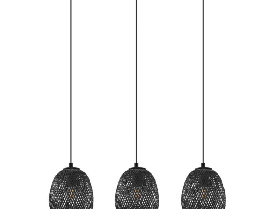 Φωτιστικό Οροφής-Ράγα 'Dembleby' 43266 Black Eglo Μέταλλο,Ξύλο