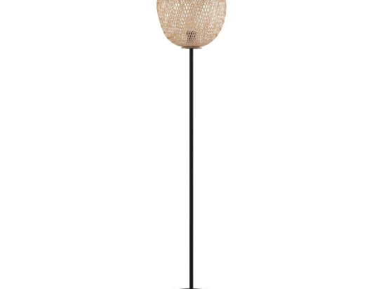 Φωτιστικό Δαπέδου 'Dembleby' 43264 Natural-Black Eglo Ατσάλι,Ξύλο