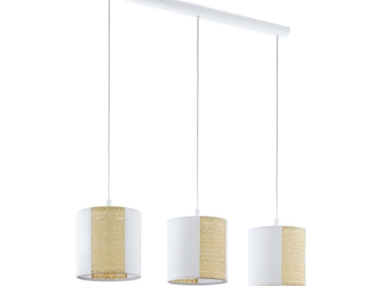 Φωτιστικό Οροφής-Ράγα L-1020 WS'Arnhem 43402 White-Brown Eglo Seagrass