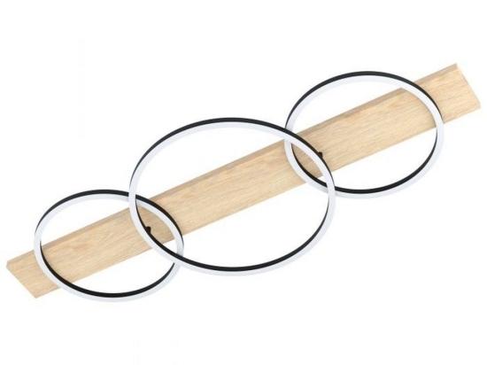 Φωτιστικό Οροφής-Πλαφονιέρα Led Boyal 99468 Black-Brown 3000K Eglo Μέταλλο,Ξύλο