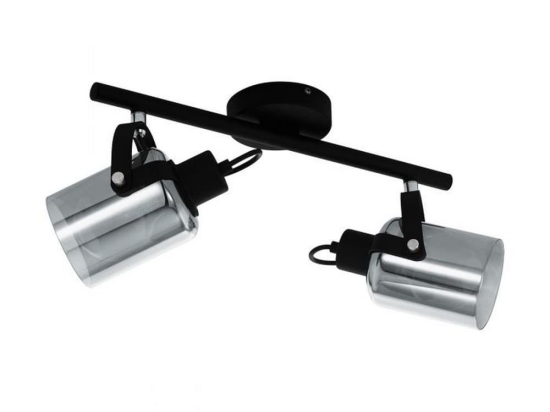 Φωτιστικό Οροφής-Σποτ Berregas 99053 Black-Clear Eglo Μέταλλο,Γυαλί