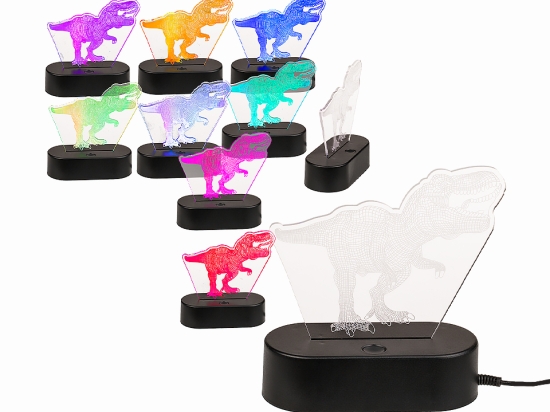 3D Νυχτερινό Φωτάκι T-Rex, 20 εκ, με Καλώδιο USB