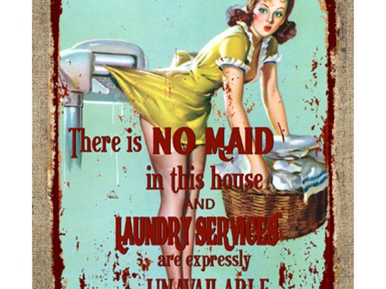 Vekrakis Πίνακας Ξύλινος “NO MAID” 25Χ30X2 Βεραμάν