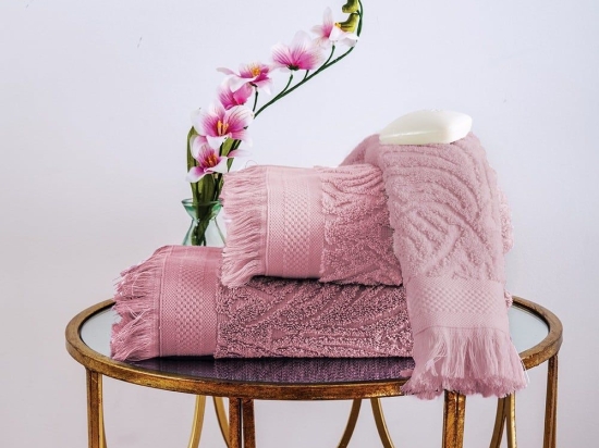 Πετσέτα Celine Dusty Pink Sb Home Χεριών 30x50cm 100% Βαμβάκι