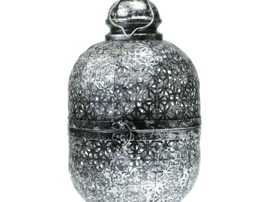 Φανάρι NALT185 18x18x33cm Black-Silver Μέταλλο
