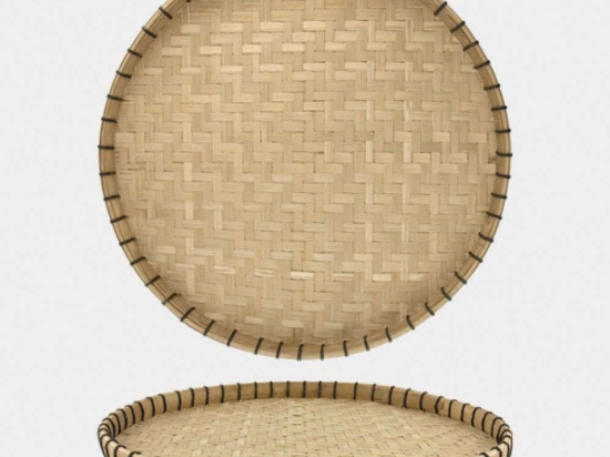 Διακοσμητικός Δίσκος EI1467 48x2,8x48cm Natural Ξύλο