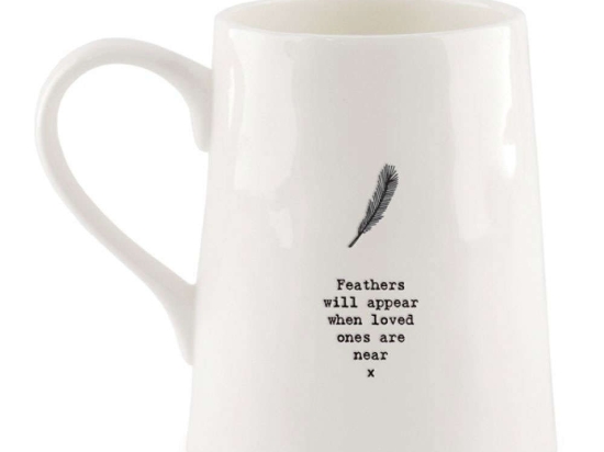 Κούπα Feather 14,5x10x12,5cm EI5889 White Πορσελάνη