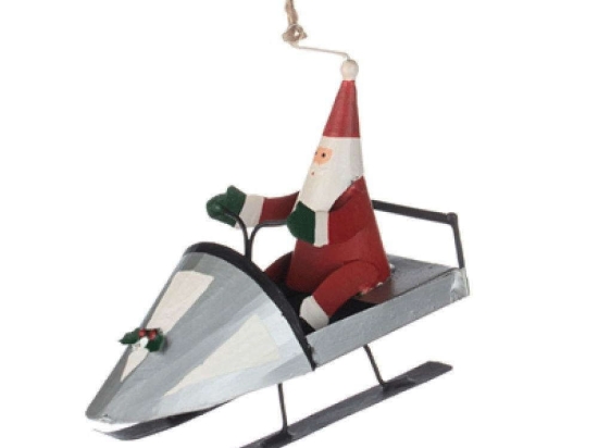 Στολίδι Άγιος Βασίλης Σε Snowmobile SH8072 11x5cm Multi