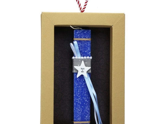 Λαμπάδα Αστέρι Πορσελάνινο S LA23205A 20cm Blue