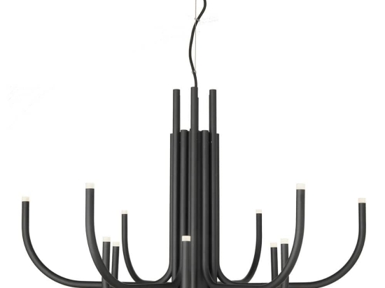 Φωτιστικό Οροφής Led SO.NOUVEAU/NERO 35W 2350Lm Φ78x52/190cm Black Ondaluce Μέταλλο