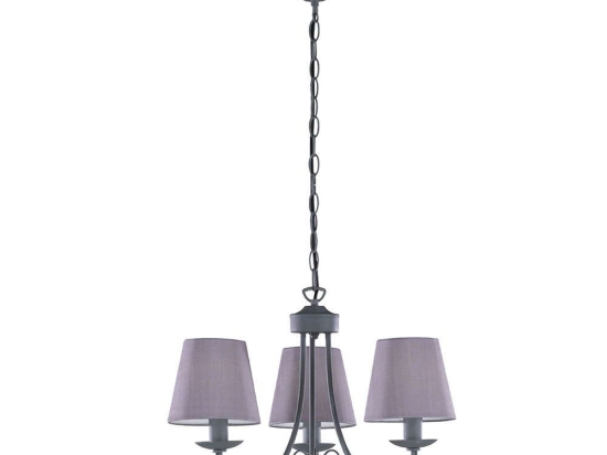 Φωτιστικό Οροφής Cortez 110600378 Cement Trio Lighting Μέταλλο,Ύφασμα