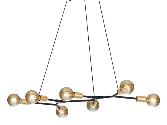 Φωτιστικό Οροφής - Ράγα Cross 306700732 Black-Gold Trio Lighting Μέταλλο
