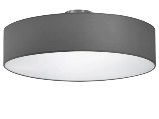Φωτιστικό Οροφής - Πλαφονιέρα Hotel 603900311 3xE27 60W Φ50cm 17cm Grey Trio Lighting Μέταλλο,Ύφασμα