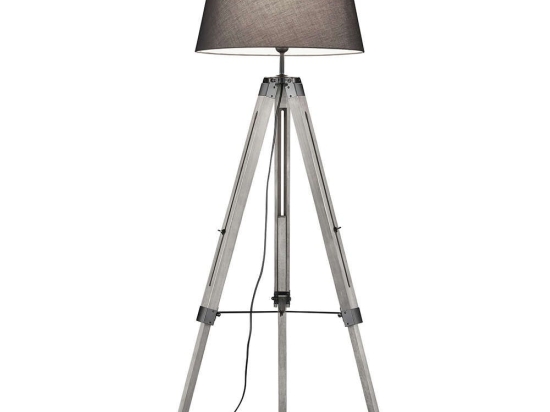 Φωτιστικό Δαπέδου Tripod R40991011 Grey RL Lighting Ξύλο,Ύφασμα