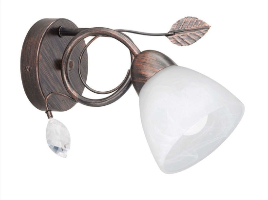 Φωτιστικό Τοίχου Traditio 200700128 Rust-Brown Trio Lighting Μέταλλο,Γυαλί