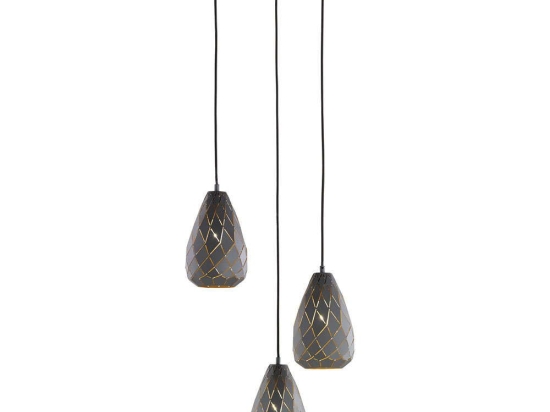 Φωτιστικό Οροφής Onyx 301300342 Anthracite-Gold Trio Lighting Μέταλλο
