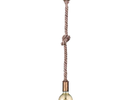 Φωτιστικό Οροφής Rope 310100104 Old Brass Trio Lighting Σχοινί,Γυαλί