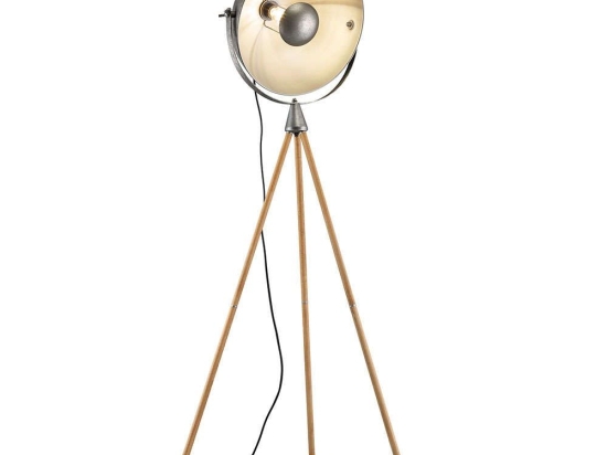 Φωτιστικό Δαπέδου Delhi 403400167 Nickel Trio Lighting Μέταλλο,Ξύλο