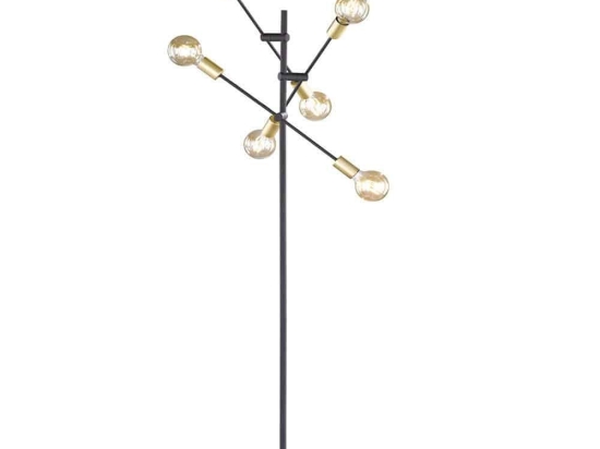 Φωτιστικό Δαπέδου Cross 406700632 Black-Gold Trio Lighting Μέταλλο
