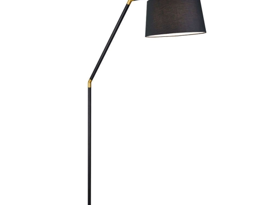 Φωτιστικό Δαπέδου Tracy 462100132 Black Trio Lighting Μέταλλο,Ύφασμα