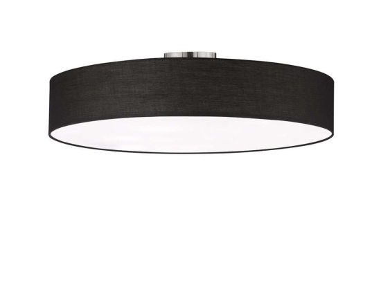 Φωτιστικό Οροφής - Πλαφονιέρα Hotel 603900502 D65x17cm Black Trio Lighting Μέταλλο,Ύφασμα