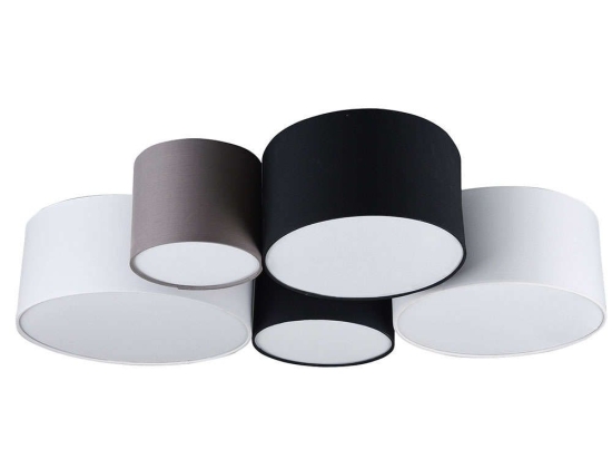 Φωτιστικό Οροφής - Πλαφονιέρα Hotel 693900517 White-Black Trio Lighting Ύφασμα
