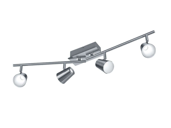 Φωτιστικό Οροφής-Σποτ Led Narcos 4x550Lm 81x20x8cm Nickel Mat-White 873110407 Trio Lighting Μέταλλο,Ακρυλικό