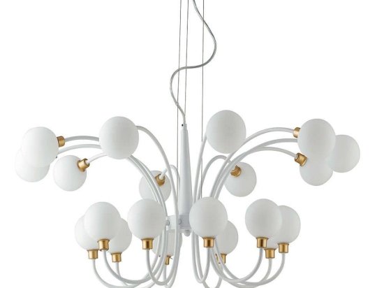 Φωτιστικό Οροφής I-Aida-S20 White-Gold Luce Ambiente Design Μέταλλο,Γυαλί