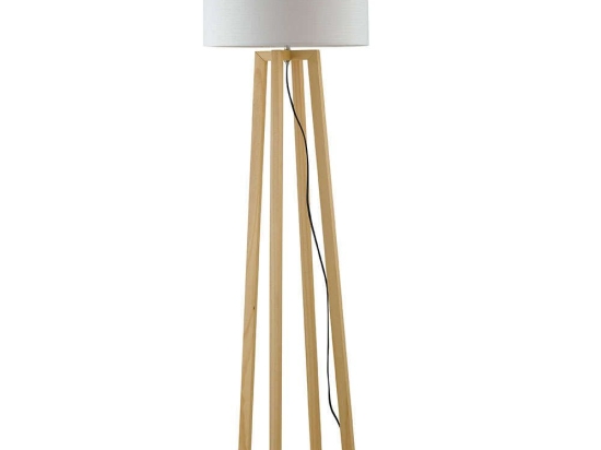 Φωτιστικό Δαπέδου I-Berry-PT Natural-White Luce Ambiente Design Ξύλο,Ύφασμα