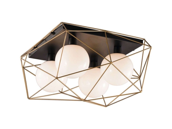 Φωτιστικό Οροφής - Πλαφονιέρα I-Abraxas-PL4 Oro Black-Gold Luce Ambiente Design Μέταλλο