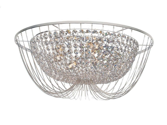 Φωτιστικό Οροφής - Πλαφονιέρα I-Vienna-PL60 CR Chrome Luce Ambiente Design Κρύσταλλο,Μέταλλο